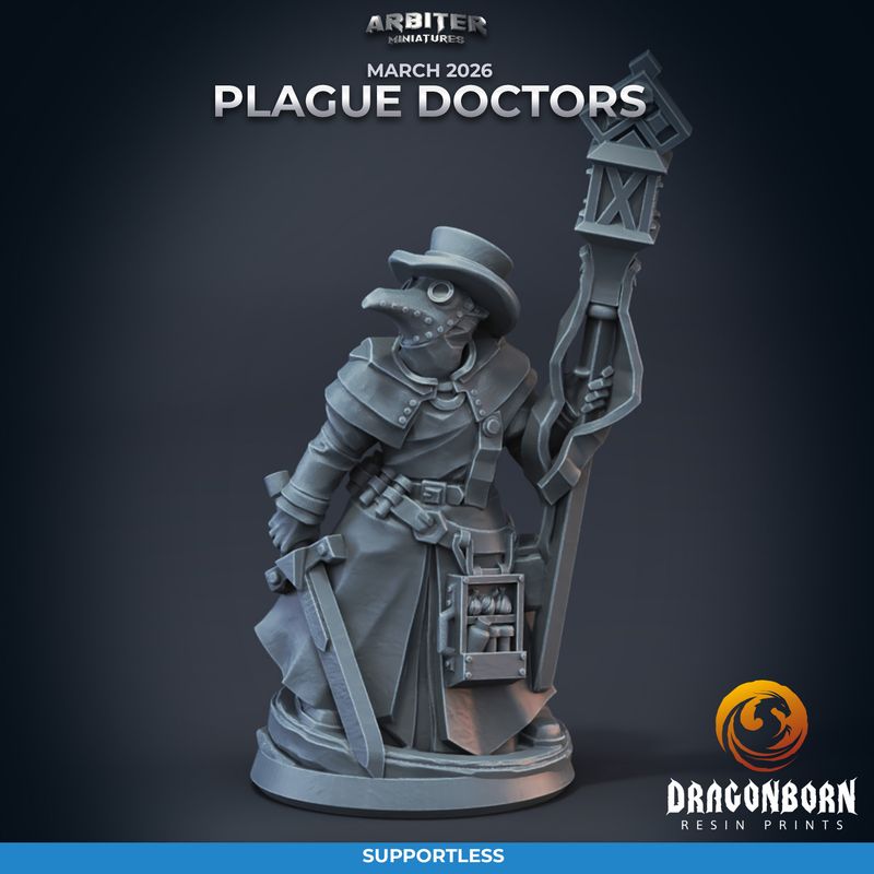 Plague Doctors 01 [26/03] - DnD RPG Wargaming Miniatures - supportless version