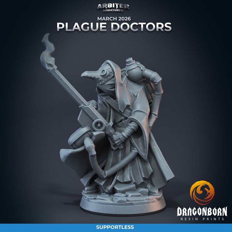Plague Doctors 03 [26/03] - DnD RPG Wargaming Miniatures - supportless version