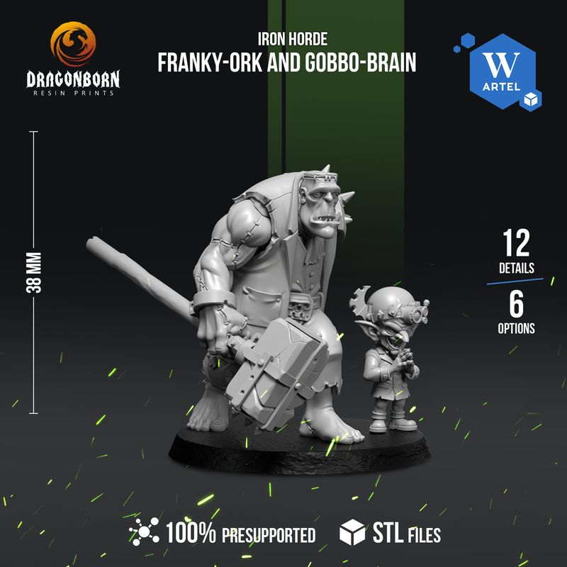 Franky-Ork and Gobbo-Brain - Iron Horde - Orks Franky-Ork and Gobbo-Brain - Iron Horde - Orks