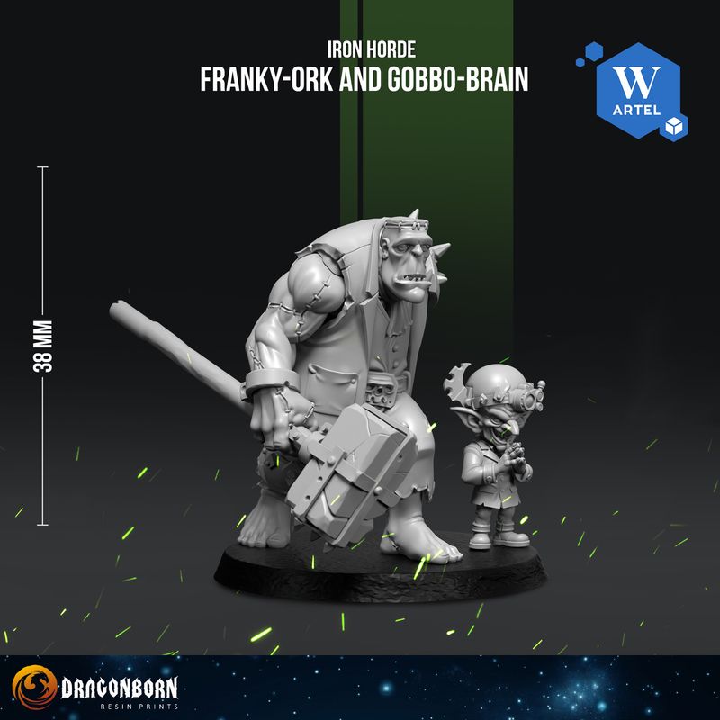 Franky-Ork and Gobbo-Brain - Iron Horde - Orks Franky-Ork and Gobbo-Brain - Iron Horde - Orks