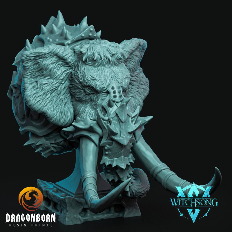 Armored Mammoth Bust 1 Armored Mammoth Bust 1