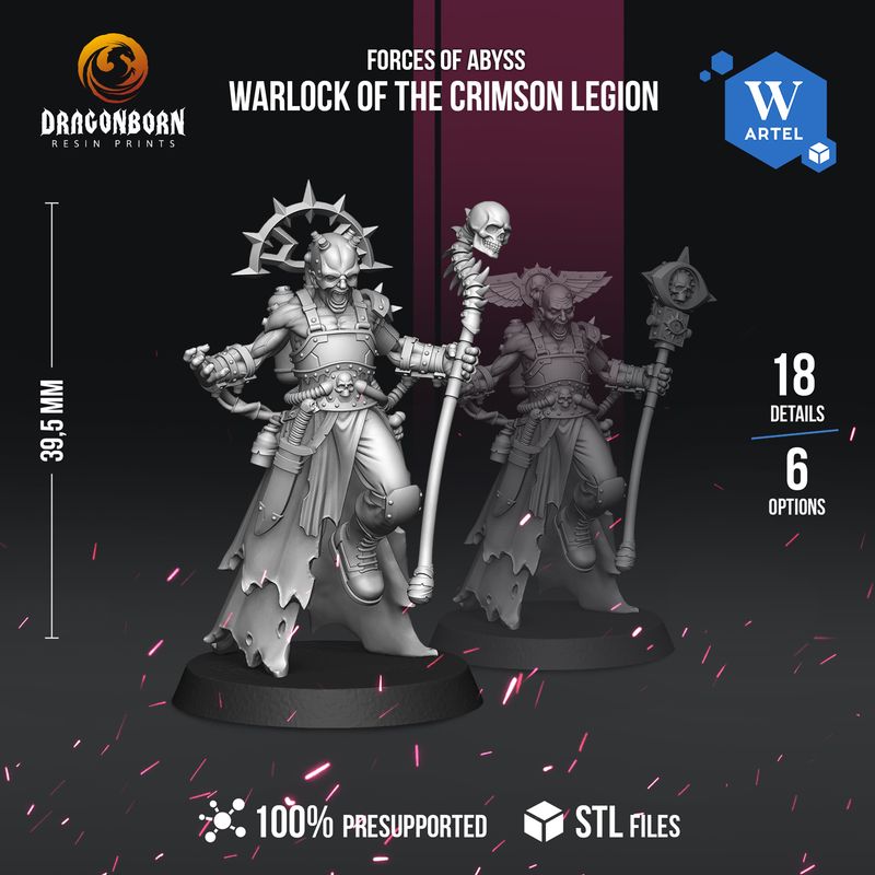 Warlock of Crimson Legion - Forces of Abyss - Chaos - Human