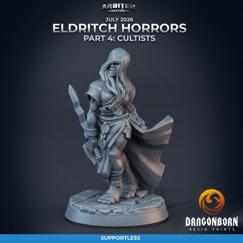 Female Cultist 01 [26/07] - DnD RPG Wargaming Miniatures - supportless version
