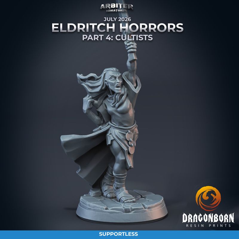 Female Cultist 02 [26/07] - DnD RPG Wargaming Miniatures - supportless version