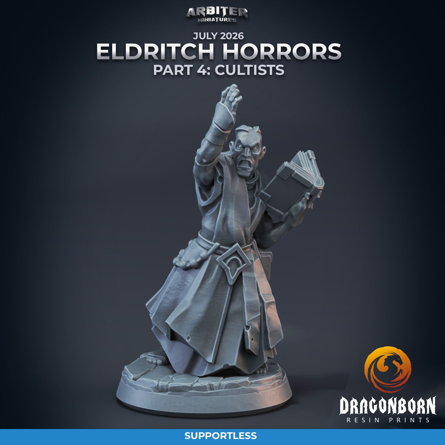 Male Cultist 02 [26/07] - DnD RPG Wargaming Miniatures - supportless version
