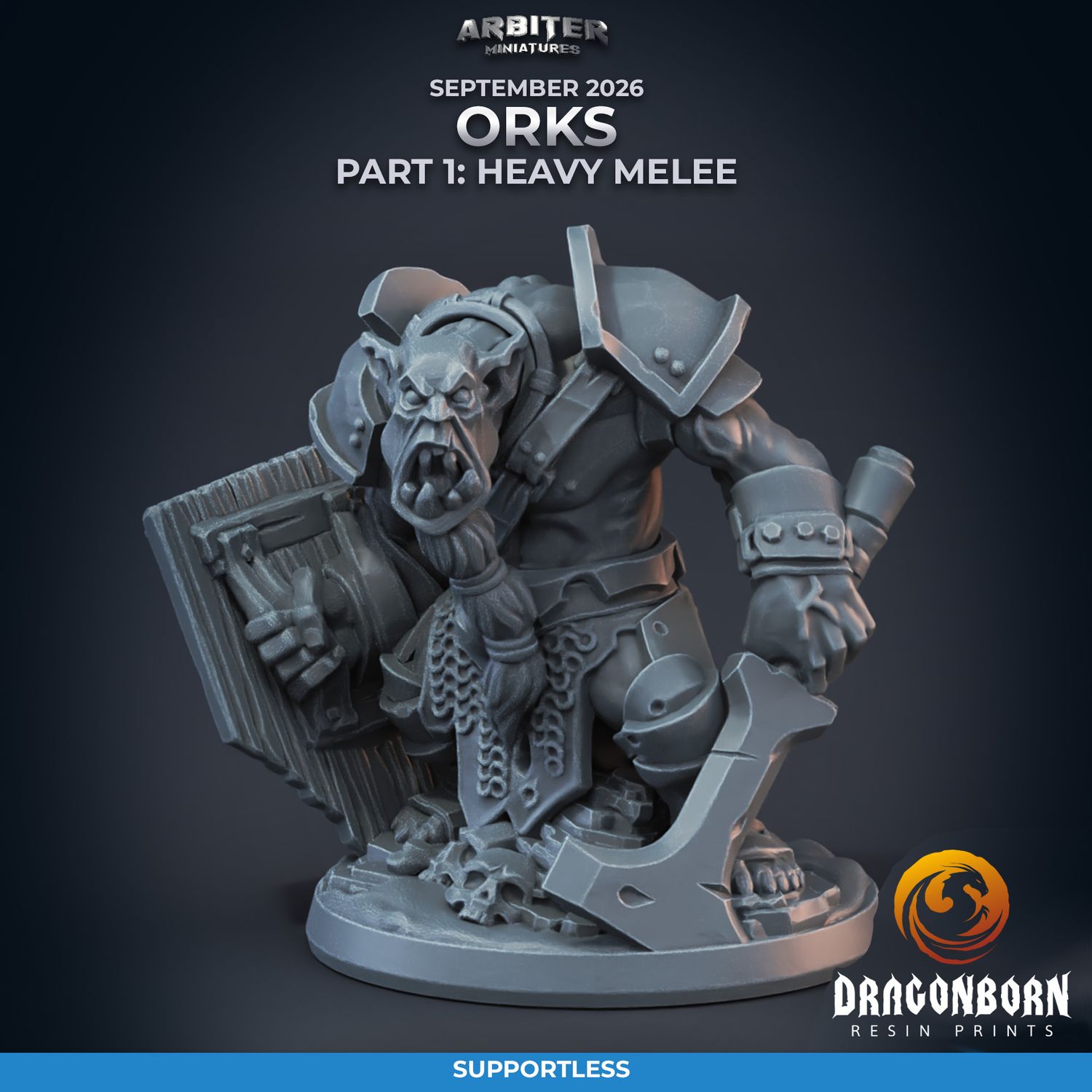 Ork 02 [26/09] - DnD RPG Wargaming Miniatures - supportless version