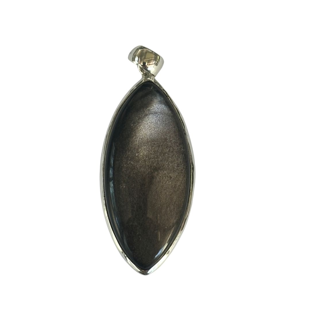 Silver Sheen Obsidian Pendant