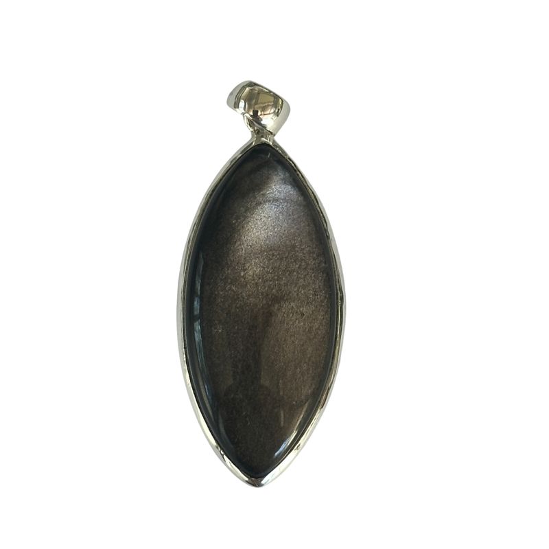 Silver Sheen Obsidian Pendant
