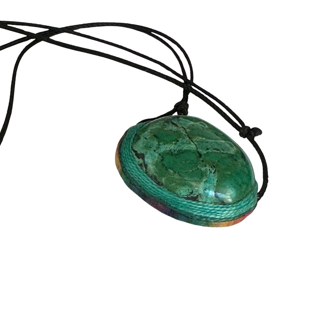 Tibetan Turquoise Handwoven Pendant