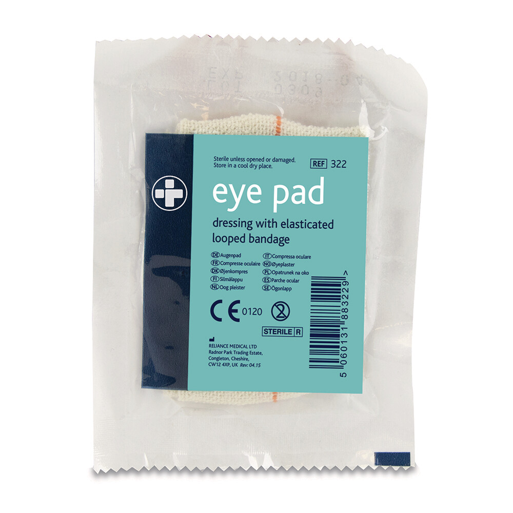 Eye Pad Dressing with elasticated loop