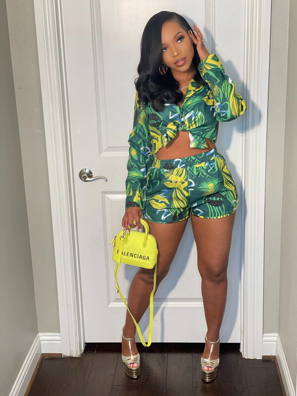 Green Shorts Set