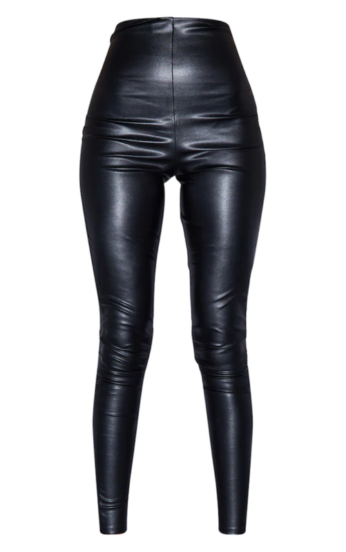 Tall Black Faux Leather High Waisted Legging