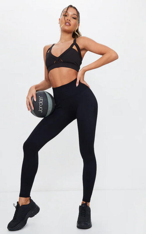 Black Ruched Bum Seamless Leggings