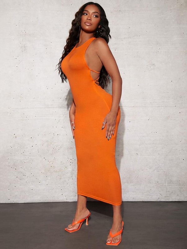 Orange Tie Back Dress