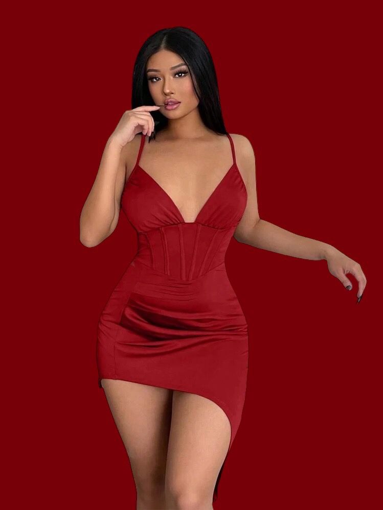 Red Hem Cami Dress