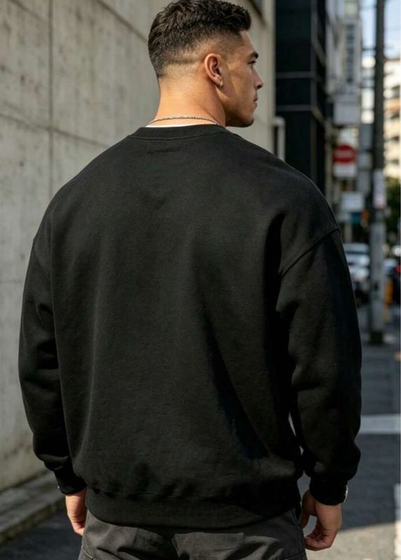 Men's Solid Color Crew Neck Sweatshirt, Autumn Long Sleeve Top,