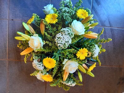 Coussin Jaune/Blanc