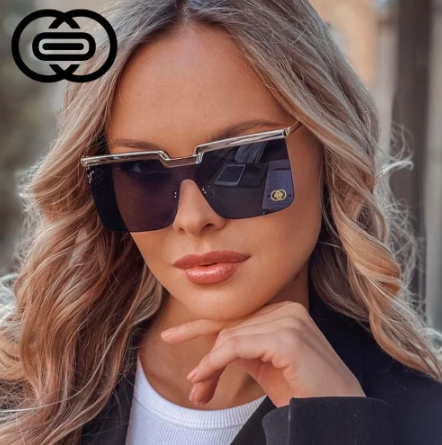 Square Luxury Brand Sunglasses One Lens Fashion Men Women Shades Uv400 Vintage Glasses