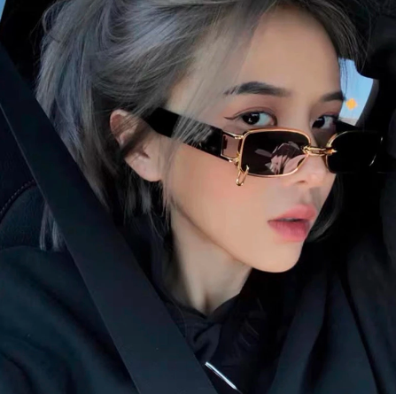 quare Sunglasses Women Luxury Brand Travel Small Rectangle Sun Glasses