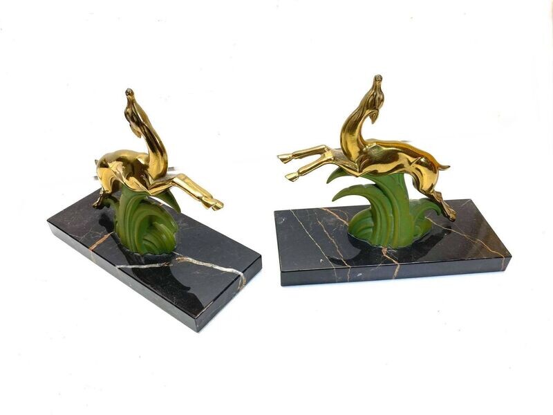 ART DECO PAIRE DE SERRE LIVRES