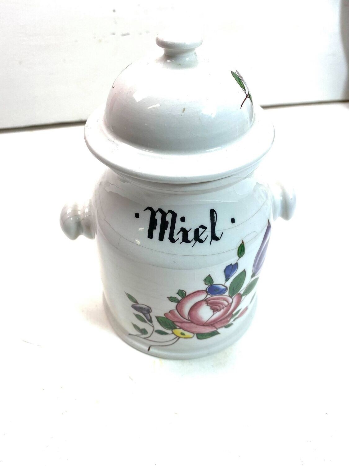 Ancien pot miel pharmacie porcelaine