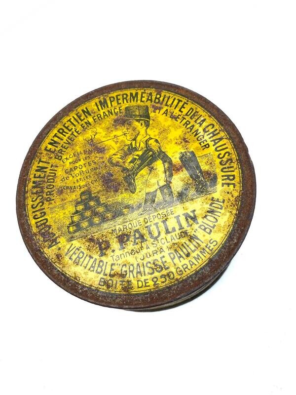 Ancienne boite de cirage de graisse P.Paulin pioupiou
