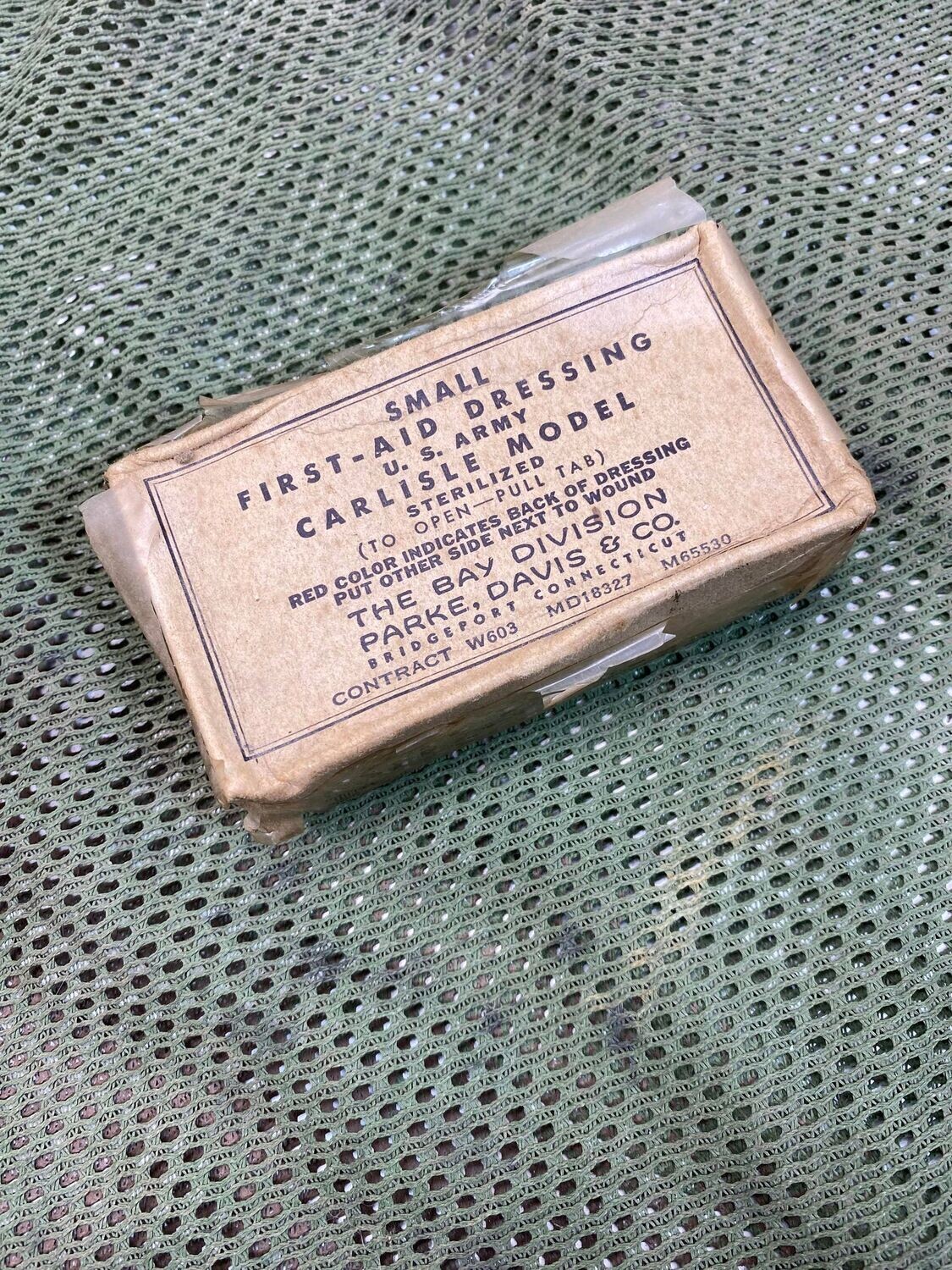 Small first aid dressing carlisle model us army ww2