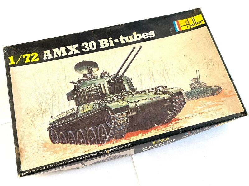 HELLER - AMX 30 Bi-tubes antiaérien  1/72e Kit vintage complet