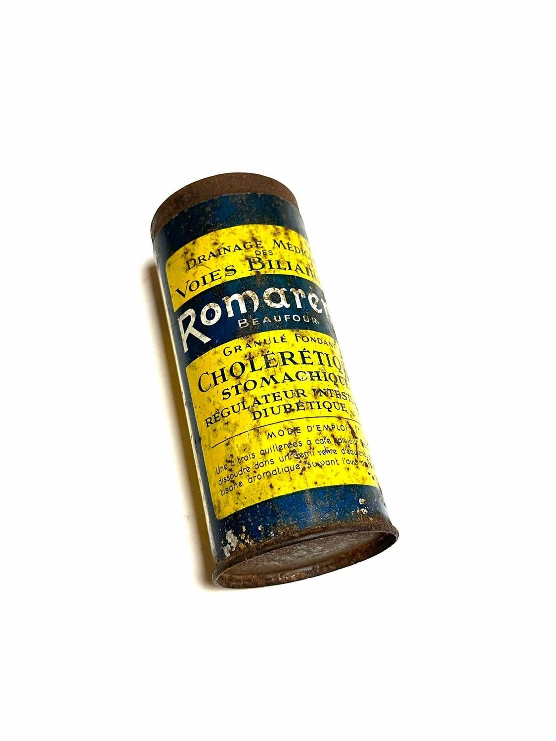 Boite publicitaire, médicament pharmacie, tôle lithographiée: Granulés Romarène
