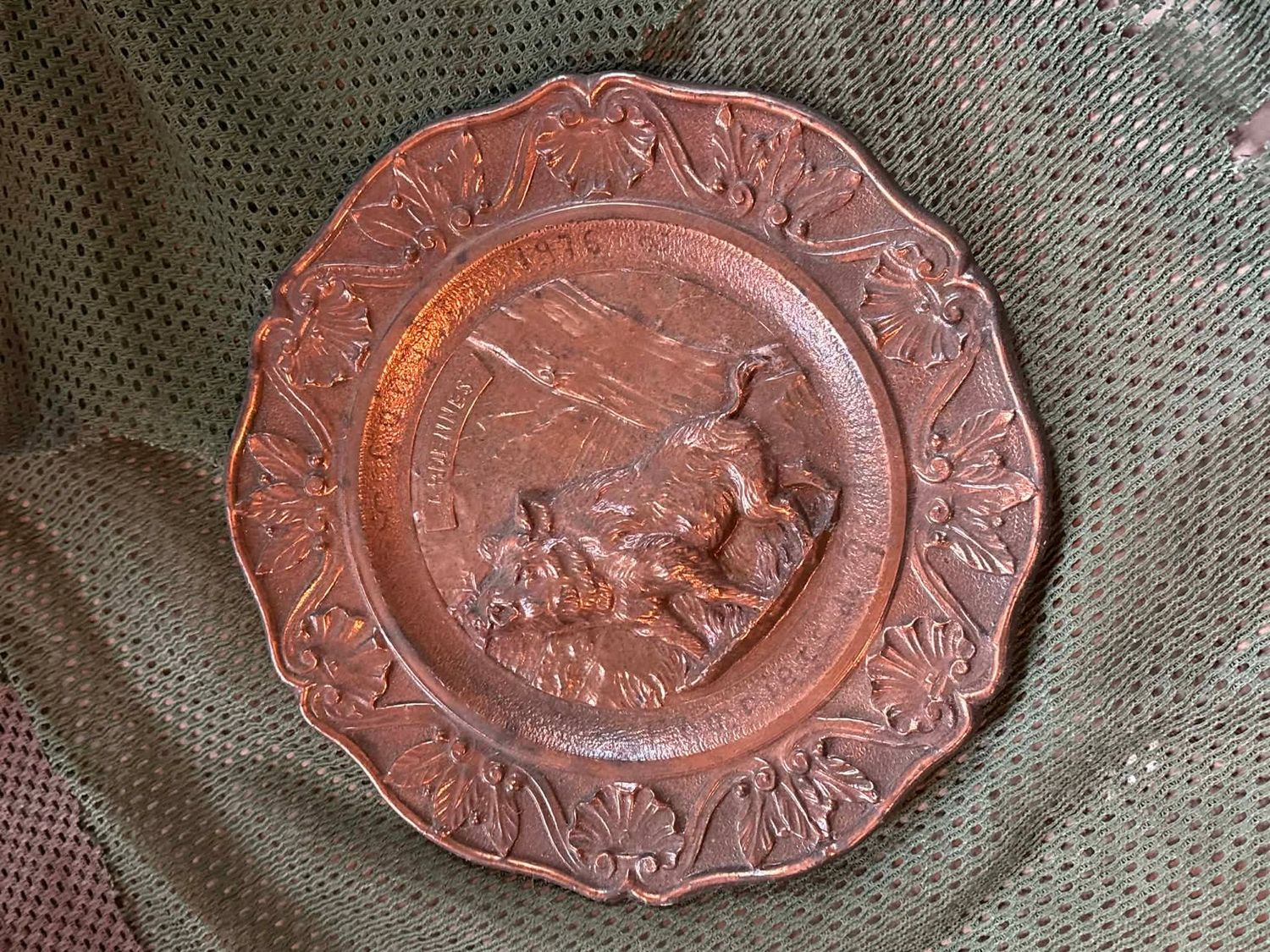 Assiette décorative murale cuivre