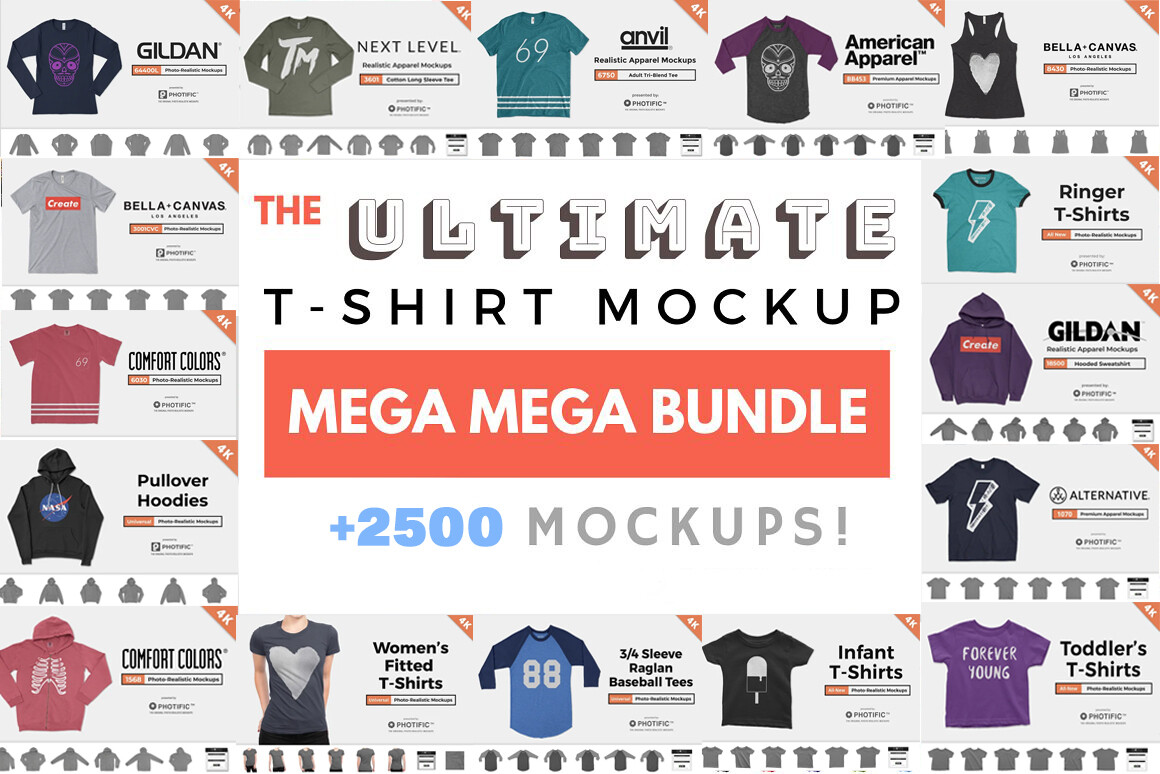 Download T Shirt Mockups Bundle 2500 Mockups