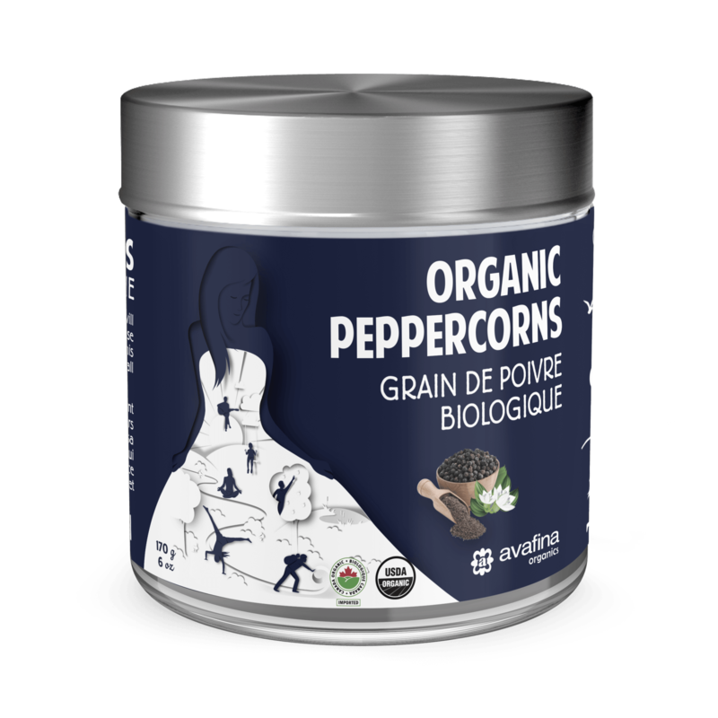 Organic Black Peppercorns (Glass)