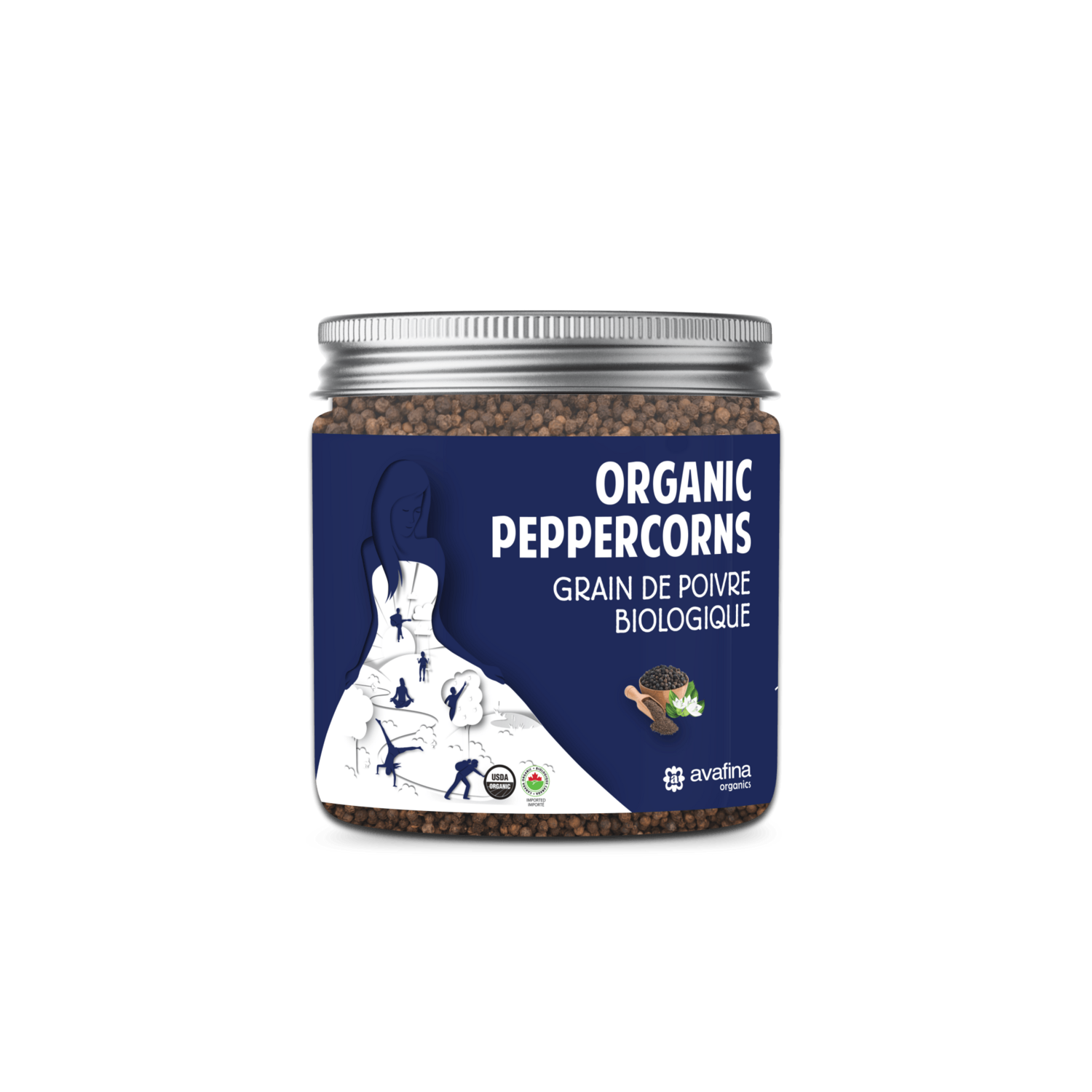 Organic Black Peppercorns (PET 1 JAR)