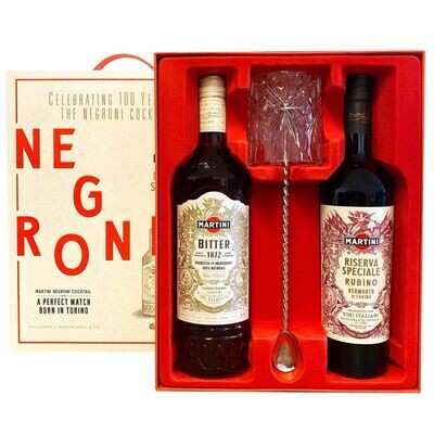 Martini Negroni Giftpack met glas en barspoon