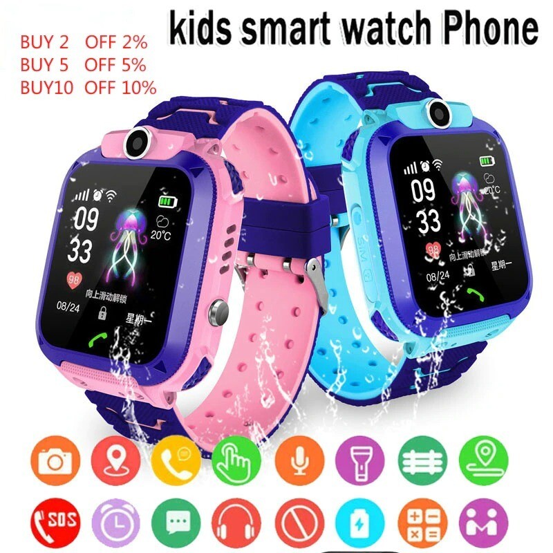 Children&#39;s Smart Watch SOS Phone Watch Smartwatch For Kids With Sim Card Photo Waterproof IOS Android