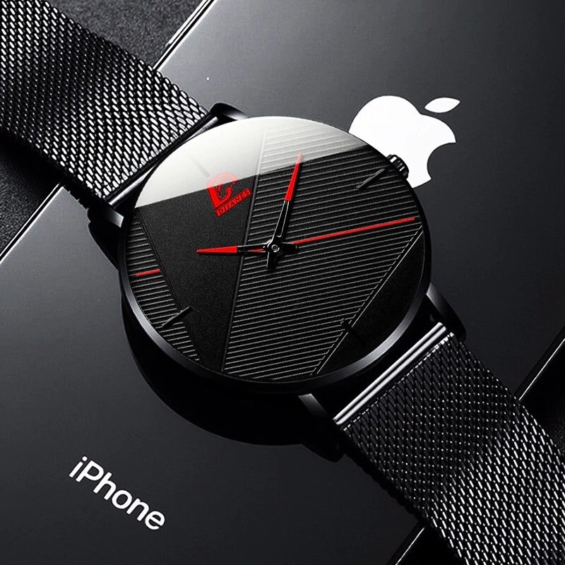 reloj hombr 2020 Fashion Watches Men Classic Black Ultra Thin