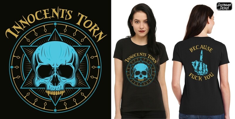 Men&#39;s and Ladies Front and Back Print T-Shirt SM-L