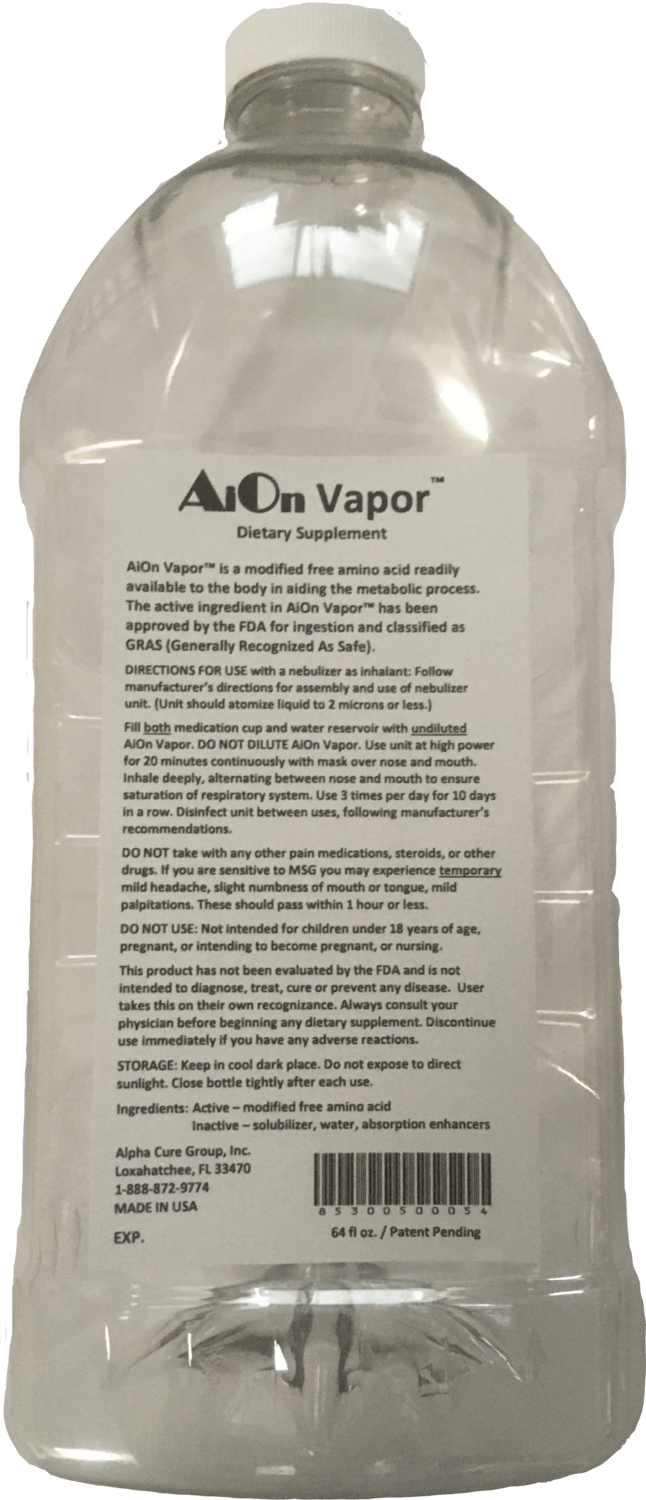 AiOn® Vapor 64 oz. - Anti Inflammatory Supplement
Respiratory Version