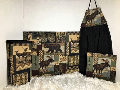 Kitchen/Dining Room Moose, Deer, Bear Tapestry Set/Bundle
