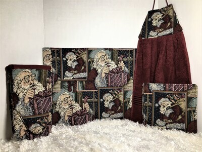 Kitchen/Dining Room Father Christmas Tapestry Set/Bundle