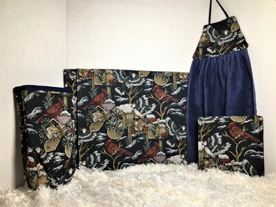 Kitchen/Dining Room Red Cardinal &amp; Blue Jay Christmas/Winter Tapestry Set/Bundle