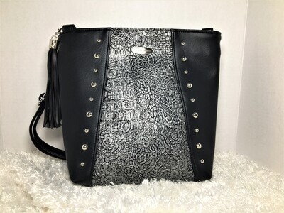 EDT Limited Edition with Silver and Faux Leather and Bling Handmade Handbag