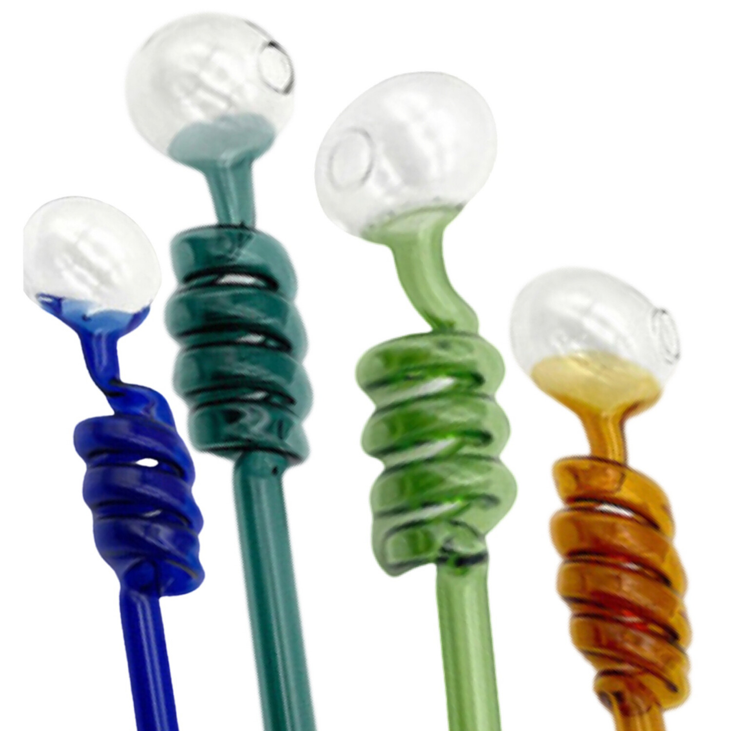 Multi Colors Glass Pipes Curved; 1.5cm Diameter ball
