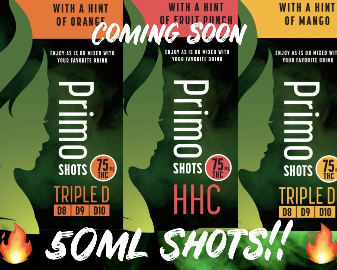 Triple-D Primo Shot with a hint of Orange! (Hemp Derivative THC Infused 50ml Shots)