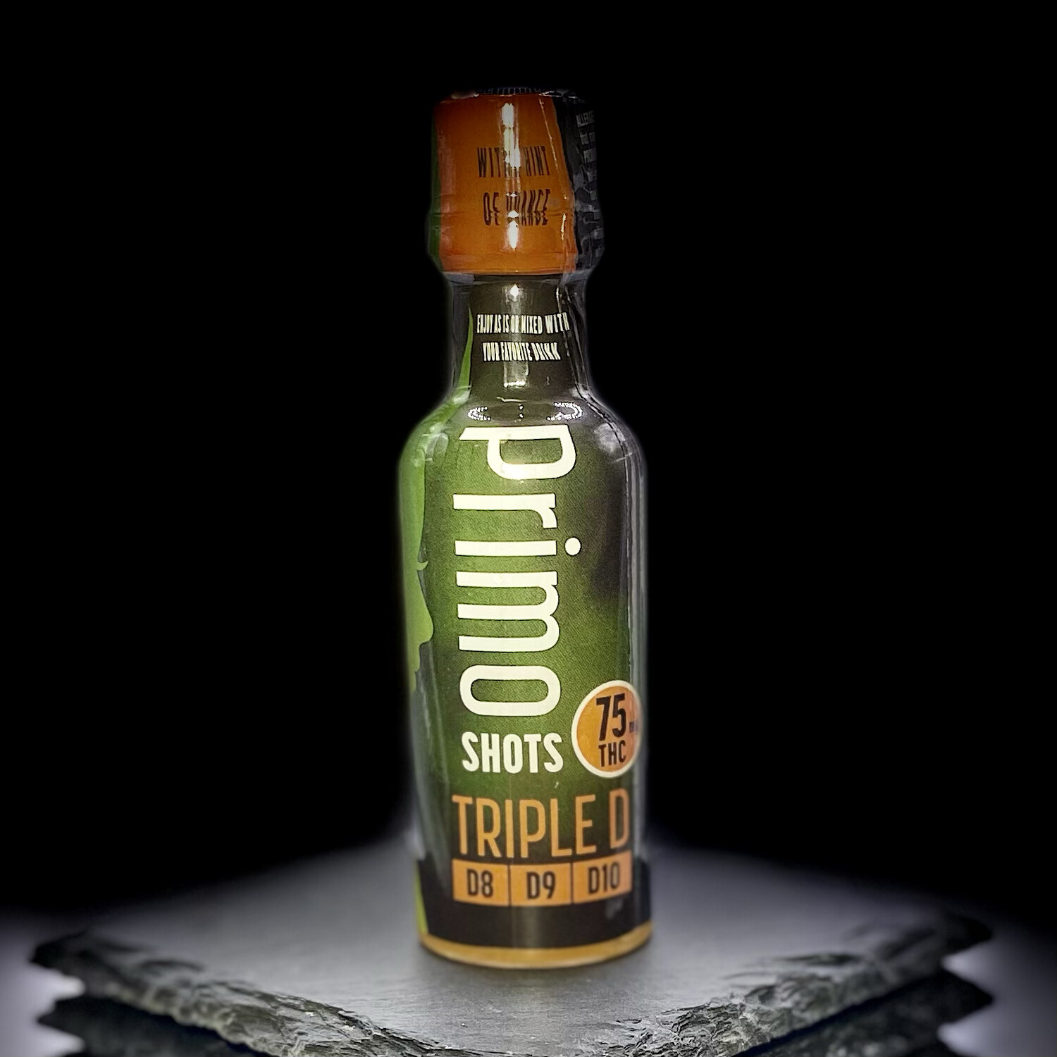 Triple-D Primo Shot, 75mg with a hint of Orange (Hemp Derivative THC Infused 50ml Shots).