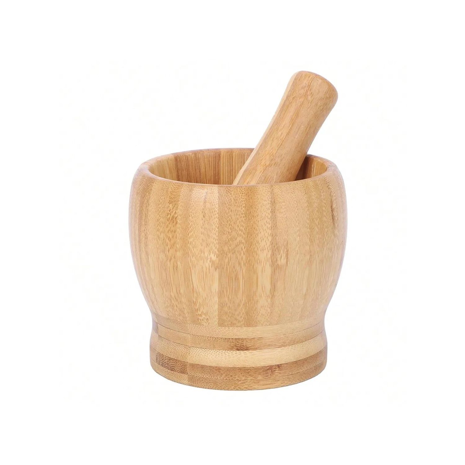 Bamboo Mortar and Pestle Set - Herbal Grinder and Spice Masher