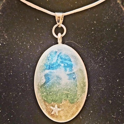 Ocean cremains pendant