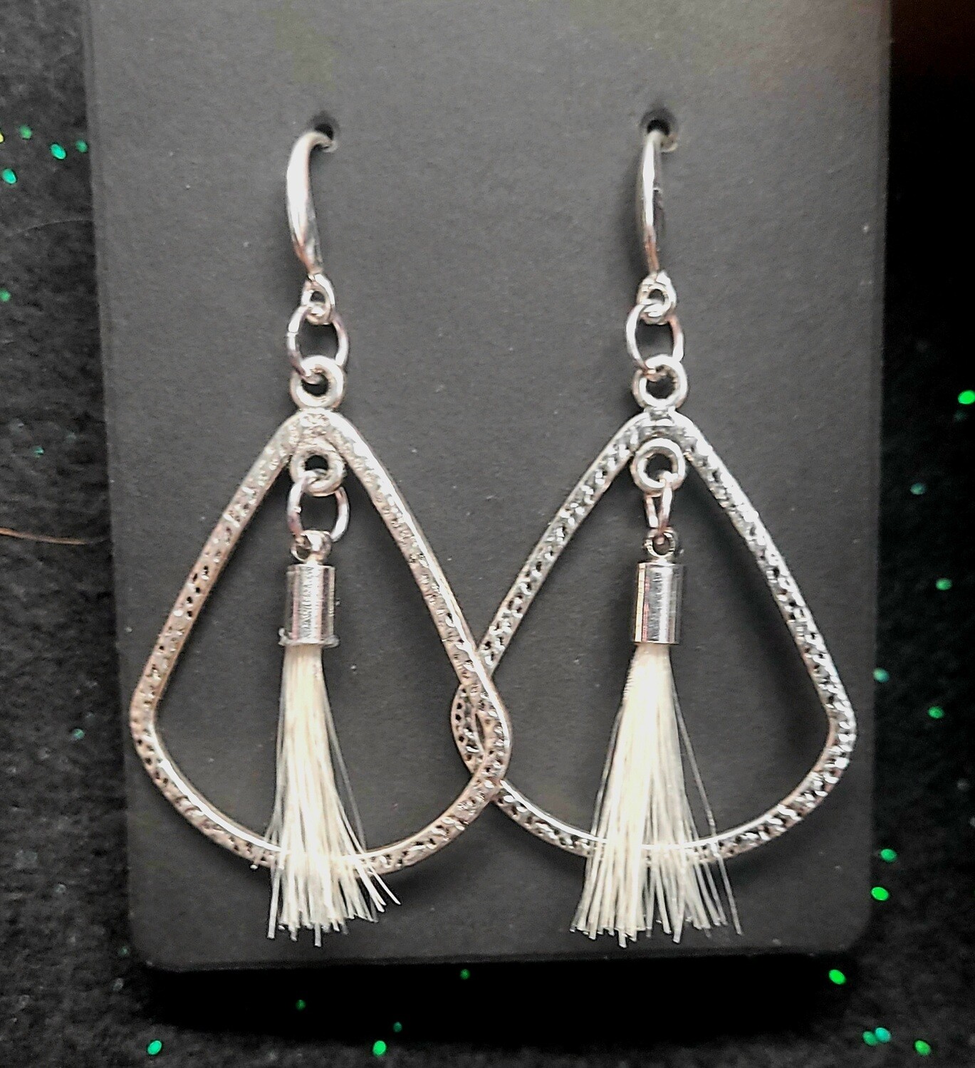 Triangle or Heart tassel earrings