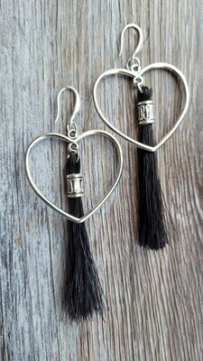 Triangle or Heart tassel earrings