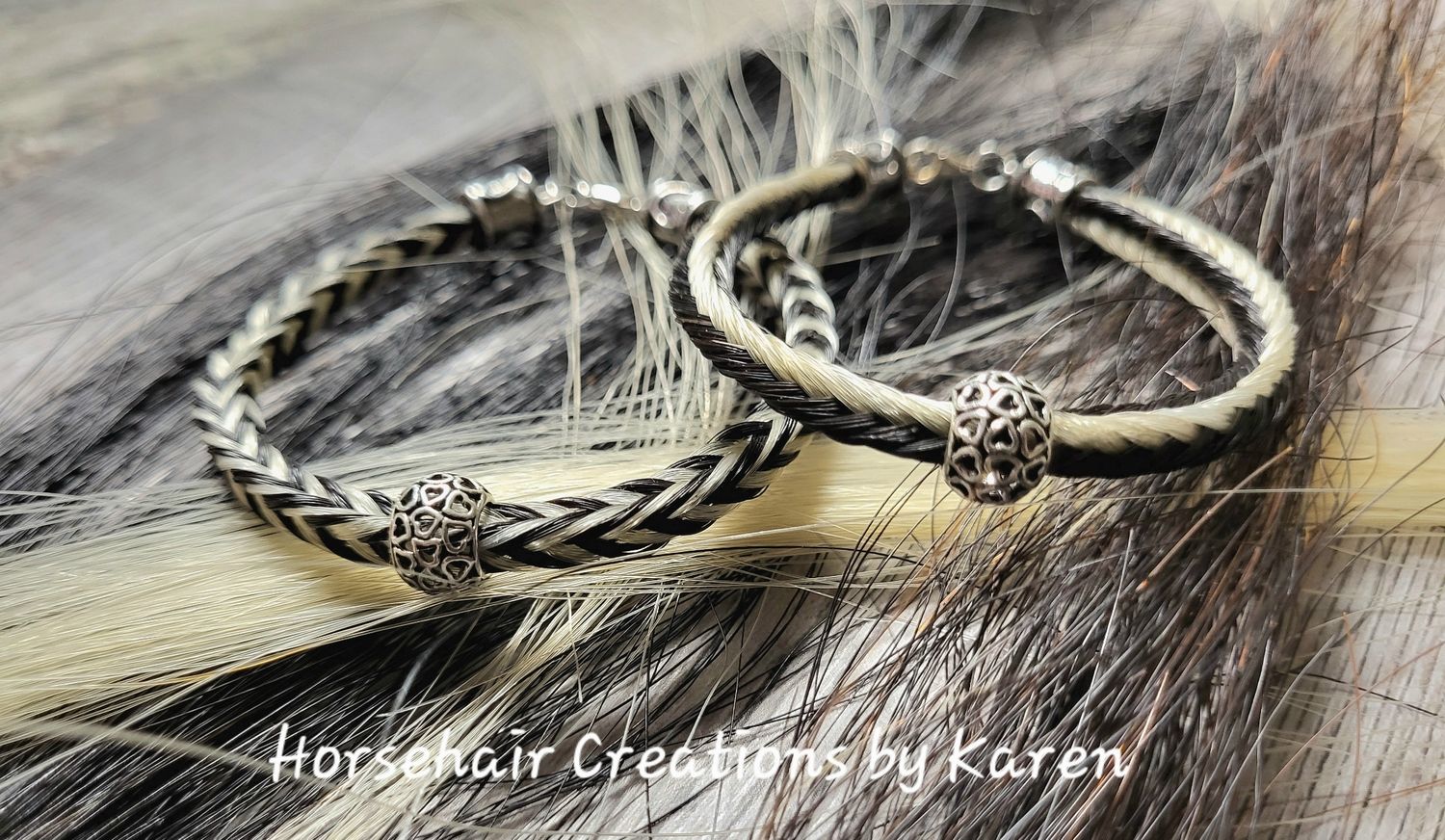 Silver heart bead bracelet